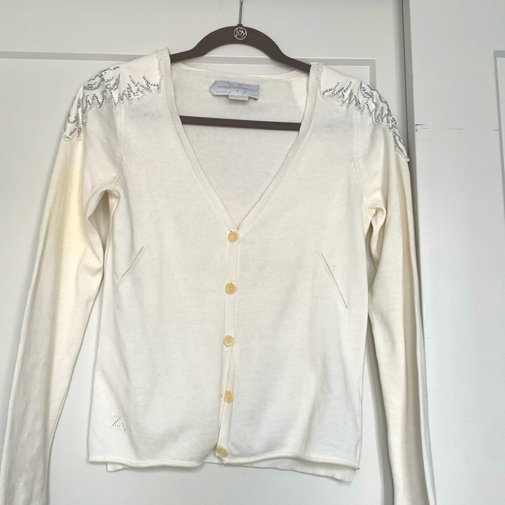 Zadid & Voltaire white cardigan